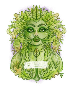 Green Woman A4 Art Print by Charlotte Thomson Creative Studio