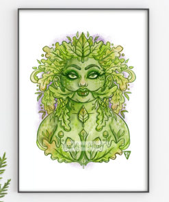 Green Woman Art Print