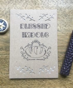 Imbolc greeting card with loaf drawing.