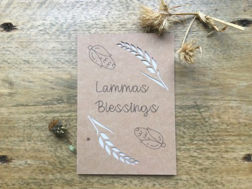 Lammas greeting card with corn drawing.