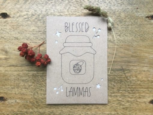 Lammas greeting card with jam drawing.
