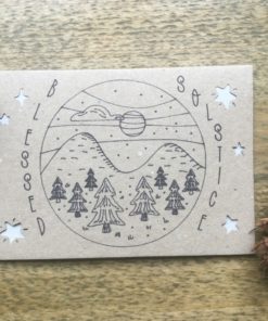 Solstice card with trees drawing.