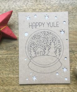 Solstice card with snowglobe drawing.