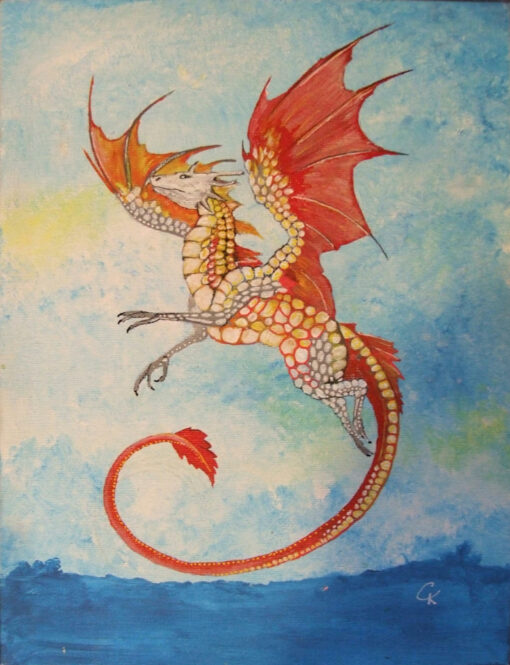 flying dragon painting