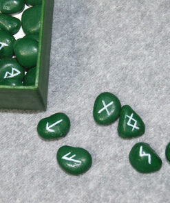RUNES: Elder Futhark Beech green stone runes