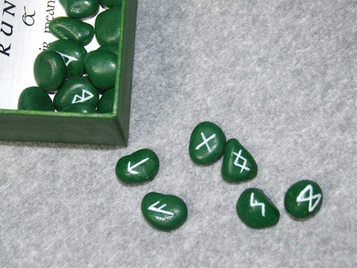 RUNES: Elder Futhark Beech green stone runes
